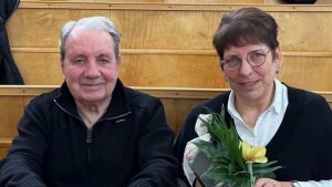 Prof. Lutz Wenke und Dr. Angela Unkroth, Initiatoren der Samstagsvorlesung der Physikalisch-Astronomischen Fakultät der Uni Jena.