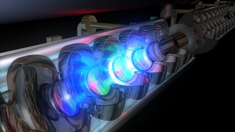 Computersimulation des Beschleunigervorgangs in einem supraleitenden Hohlraumresonator
