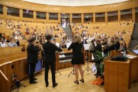 Musikalische Umrahmung durch das Blechbläserensemble der Bläserklasse Falko Lösche