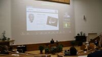 The Dean gives the speech of honour for the Prize of the Dr.-Ing. Siegfried Werth foundation