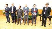 Die Doktorabsolventen (von links): Dominik Hollatz, Florian Krippendorf, Amit Vikram Singh, Nils Stallkamp und Marco Vockert